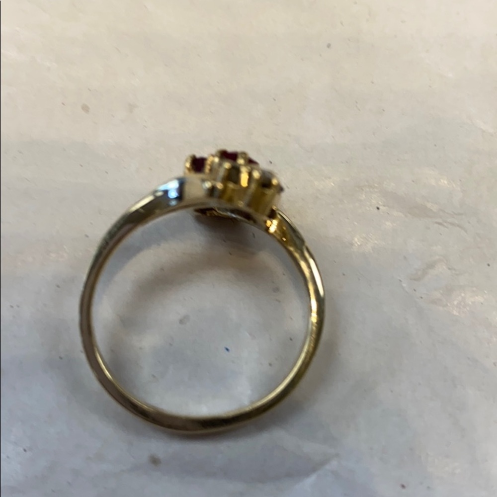 14k Solid Gold Diamonds Ruby Ring - image 5
